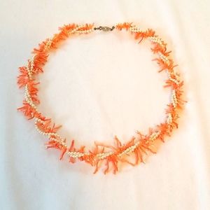 Spiky Coral Pearl Necklace